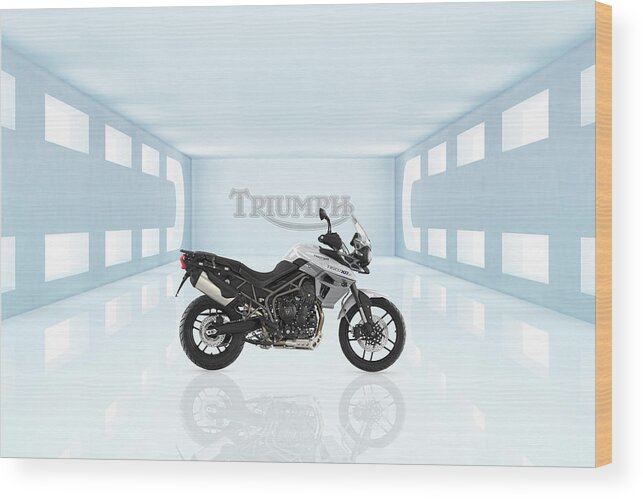 Triumph Wood Print featuring the digital art Triumph Tiger 800 by Airpower Art