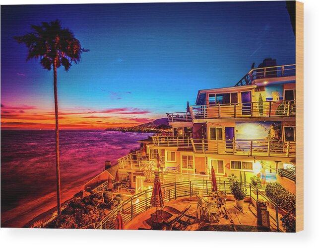 Top Artist Wood Print featuring the photograph Twilight Laguna Riviera Beach Resort by Amyn Nasser