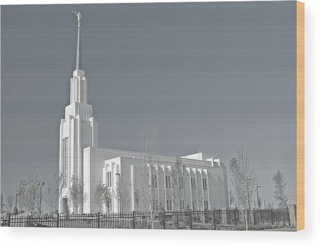 Outdoors Wood Print featuring the photograph Twin Falls Idaho Lds Temple by Nick Boren Photography