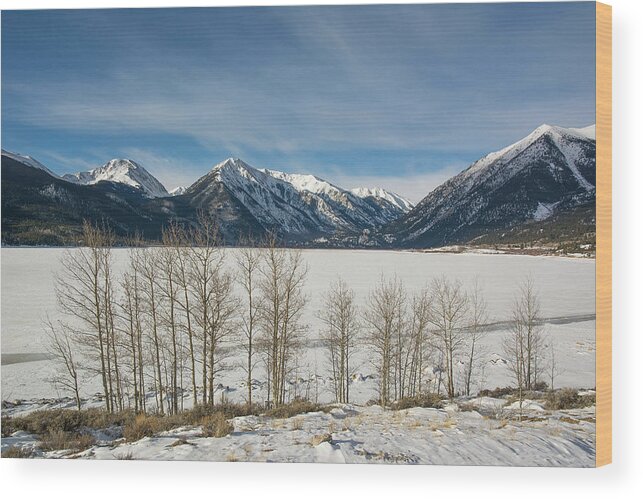 Four Seasons Wood Print featuring the photograph Twin Lakes Winter by Aaron Spong