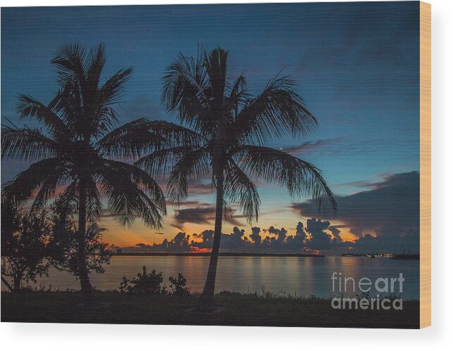 Sun Sunrise Wood Print featuring the photograph Twin Palms Sunrise by Tom Claud