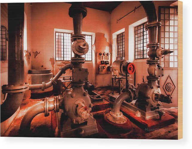 Industrial Wood Print featuring the photograph Utility Industrial Research Kitchen by Micah Offman