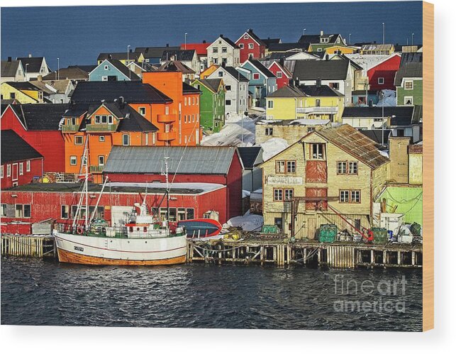 Vardø Wood Print featuring the photograph Vardo Town Norway by Martyn Arnold