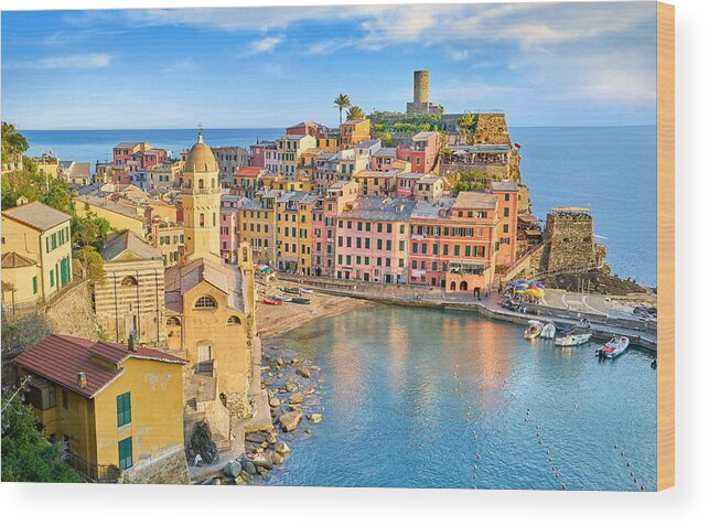 Landscape Wood Print featuring the photograph Vernazza, Cinque Terre, Liguria, Italy by Jan Wlodarczyk
