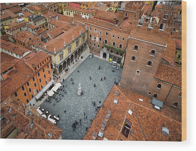 Arch Wood Print featuring the photograph Verona, Piazza Dei Signori Square by Aldo Pavan