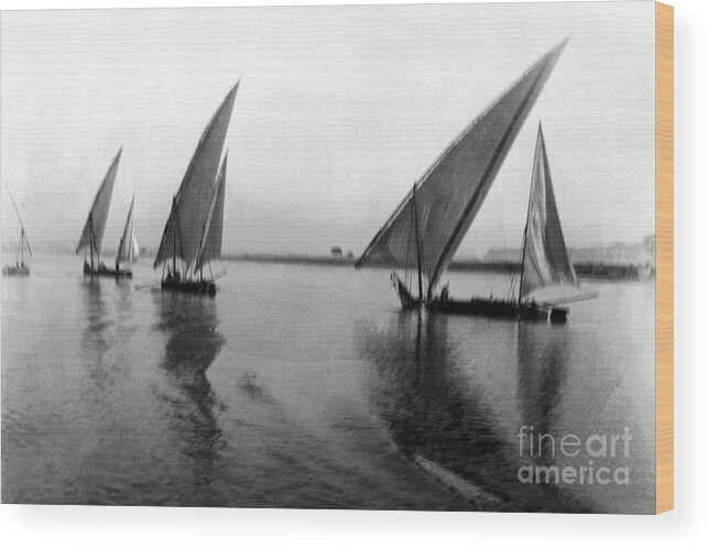 Sailboat Wood Print featuring the photograph Vintage Image Of Sailboats by Thinkstock Images