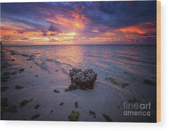 Sunset Wood Print featuring the photograph Volcanic Sunset by Becqi Sherman