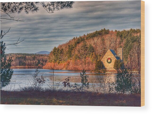 Landscape Wood Print featuring the photograph Wachusett Reservoir by Monika Salvan
