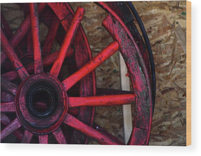Abandoned America Wood Print featuring the photograph Wagon Wheel by Lisa Burbach