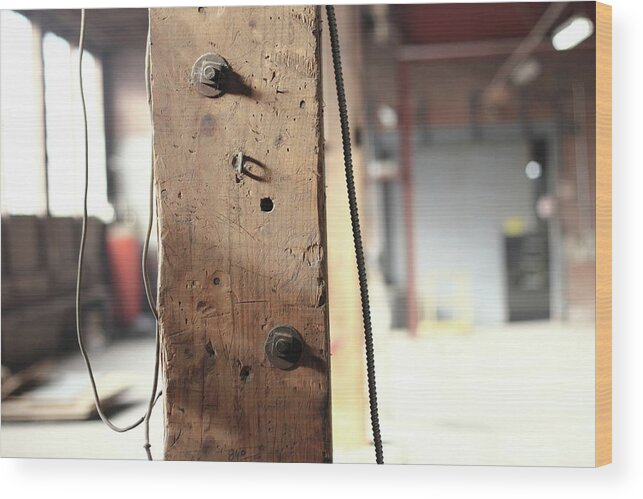 Urban Wood Print featuring the photograph warehouse guts I by Kreddible Trout