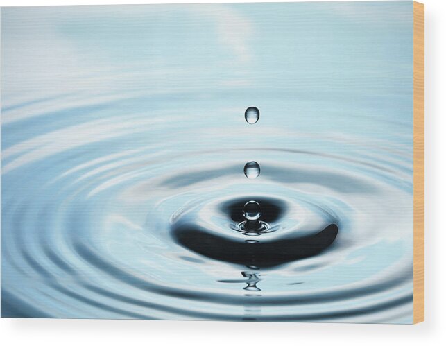 Waving Wood Print featuring the photograph Water Drops And Clouds IIi by Thomasvogel