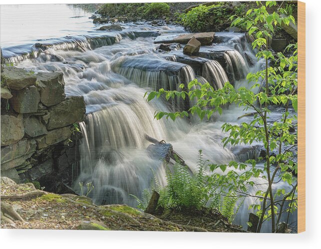 Rocky Hill Wood Print featuring the photograph Waterfall at the old Mill by Kyle Lee