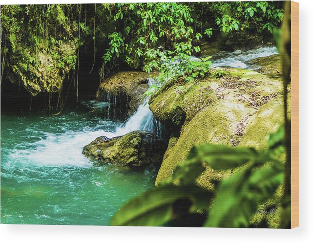 Waterfalls Wood Print featuring the photograph Waterfalls in Jamaica IMG 6069 by Jana Rosenkranz
