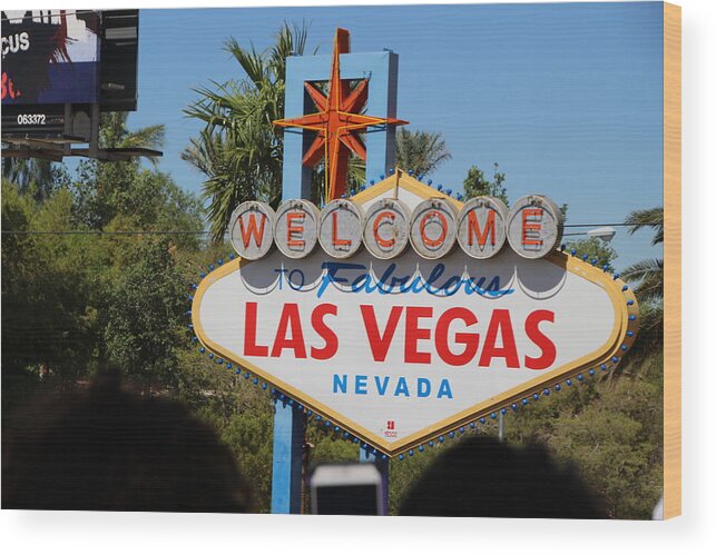 Welcome Wood Print featuring the photograph Welcome to Las Vegas by Laura Smith