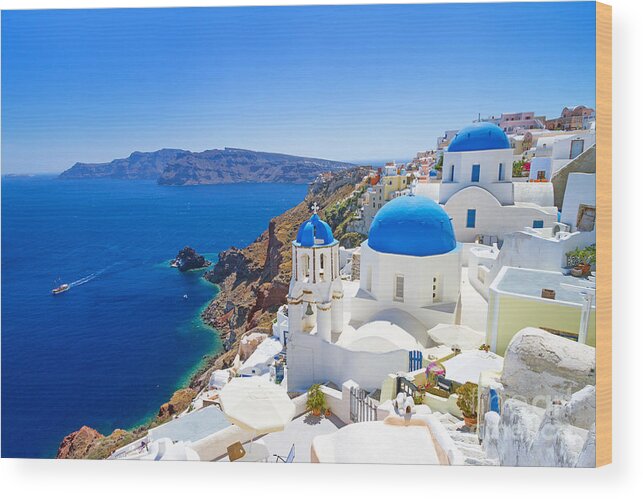 Beauty Wood Print featuring the photograph White Architecture Of Oia Village by Patryk Kosmider