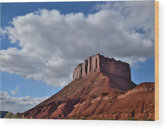 Castle Valley Wood Print featuring the photograph Wild Horse Butte in Castle Valley in Utah by Ray Mathis