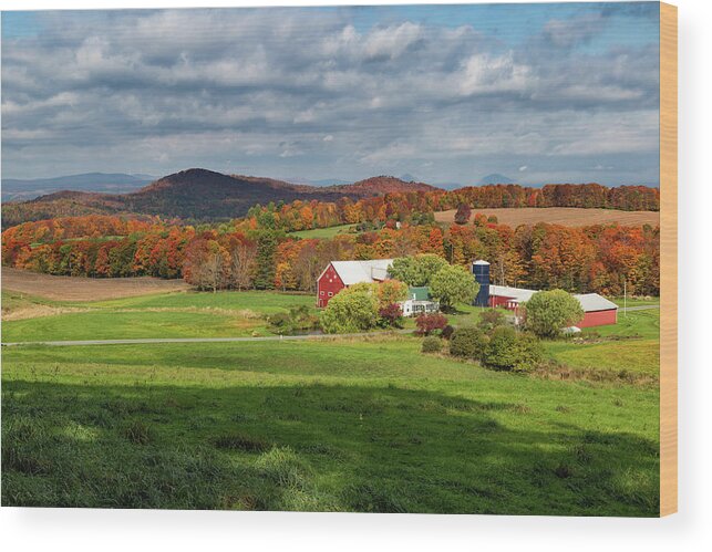 Vermont Wood Print featuring the photograph Willey Farm in Fall by Tim Kirchoff