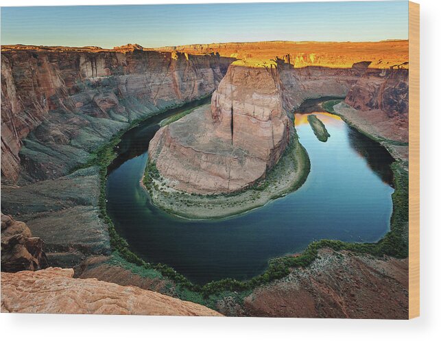 Tranquility Wood Print featuring the photograph Winding Colorado River On Horseshoe Bend by Epb