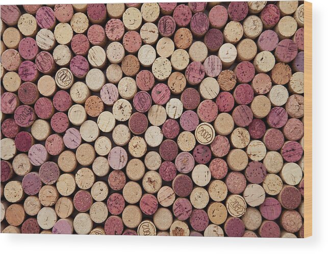 In A Row Wood Print featuring the photograph Wine Corks by Dem10