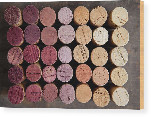 Wine Cork Wood Print featuring the photograph Wine Corks by Sematadesign