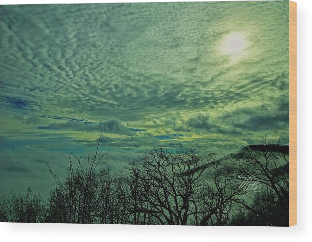 Thunder Mountain Wood Print featuring the photograph Winter Clouds by Meta Gatschenberger