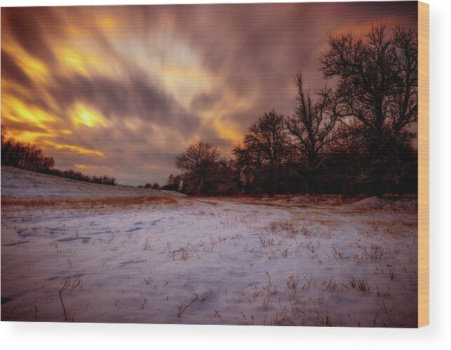 Worms Wood Print featuring the photograph Winter Dusk by Marc Braner