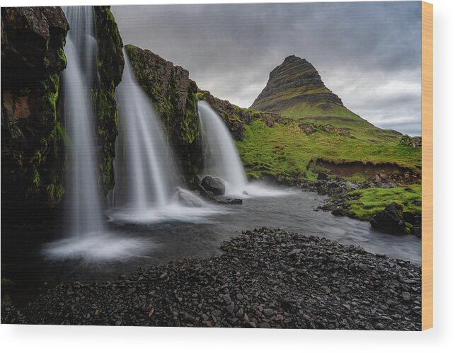 Iceland Wood Print featuring the photograph Witches Hat Falls II by Tom Singleton