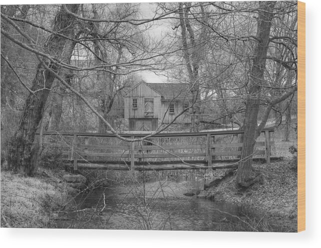 Waterloo Village Wood Print featuring the photograph Wooden Bridge Over Stream - Waterloo Village by Christopher Lotito