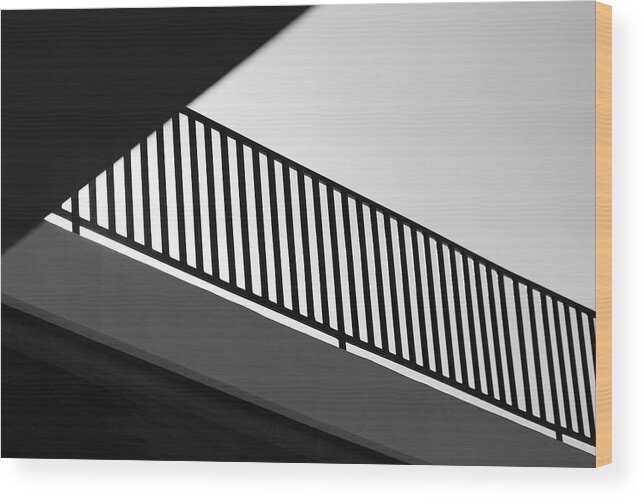 Black & White Wood Print featuring the photograph Working all the angles by Lora Lee Chapman
