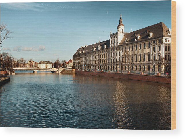 University Wood Print featuring the photograph Wroclaw University by Gosiek-b