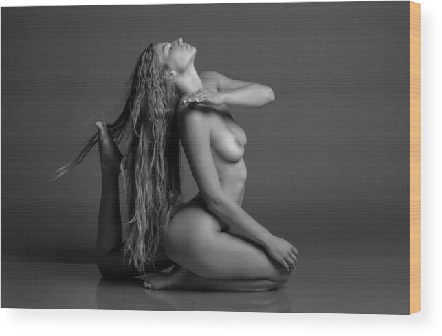 Nude Wood Print featuring the photograph Yoga Master by Ido Meirovich