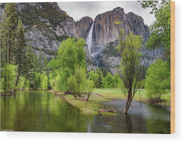 Waterfall Wood Print featuring the photograph Yosemite National Park by G Lamar Yancy