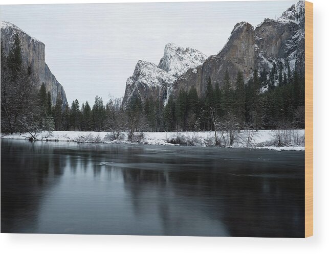 Snow Wood Print featuring the photograph Yosemite National Park by Kevinjeon00