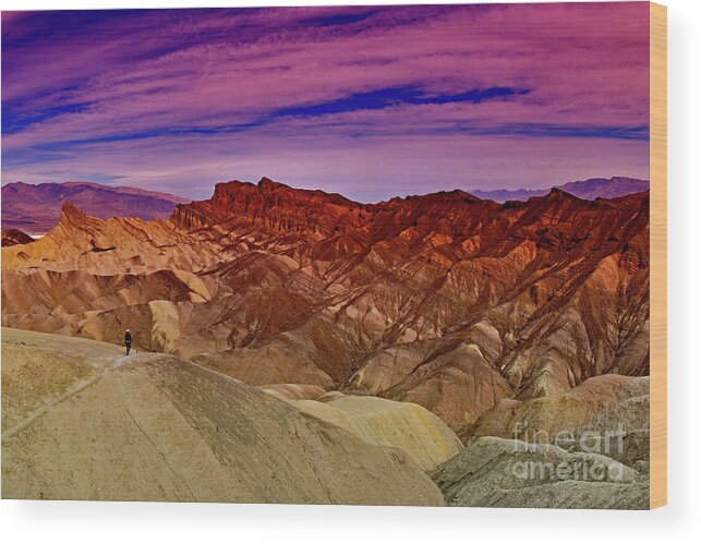 Zabriskie Point Wood Print featuring the photograph Zabriskie Point in Death Valley by Amazing Action Photo Video