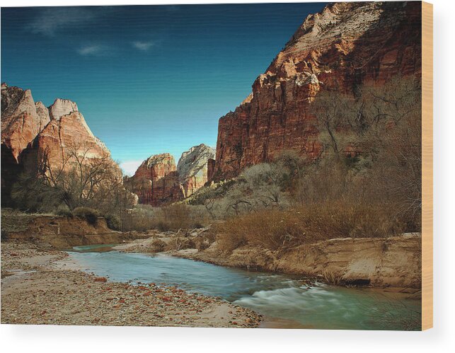 Tranquility Wood Print featuring the photograph Zion Canyon by Jtbaskinphoto
