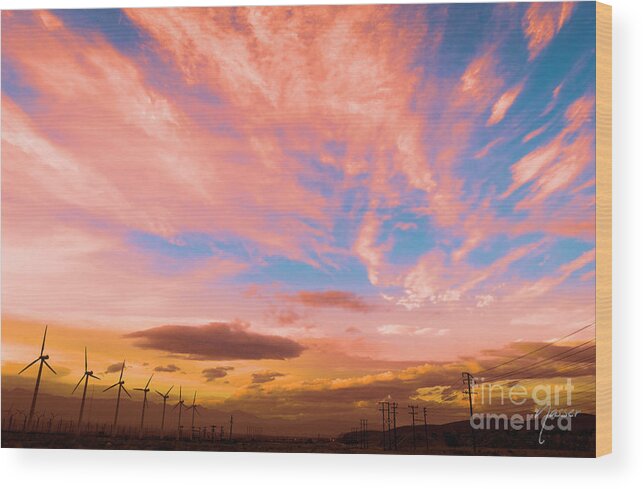 California Desert Wood Print featuring the photograph 0278 Southern California Desert Sunsets by Amyn Nasser