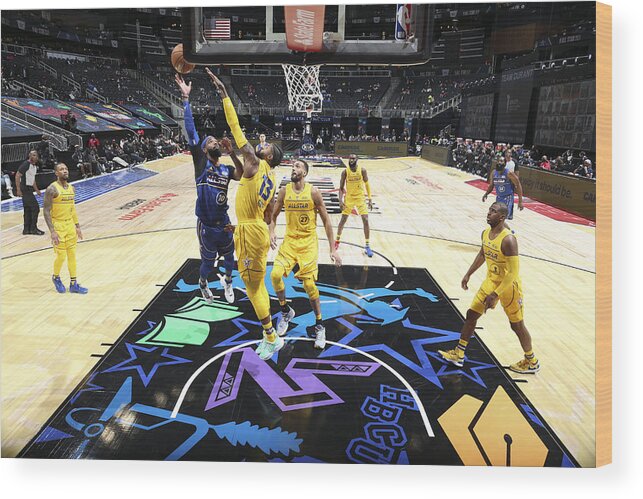 Atlanta Wood Print featuring the photograph 2021 70th NBA All-Star Game by Nathaniel S. Butler