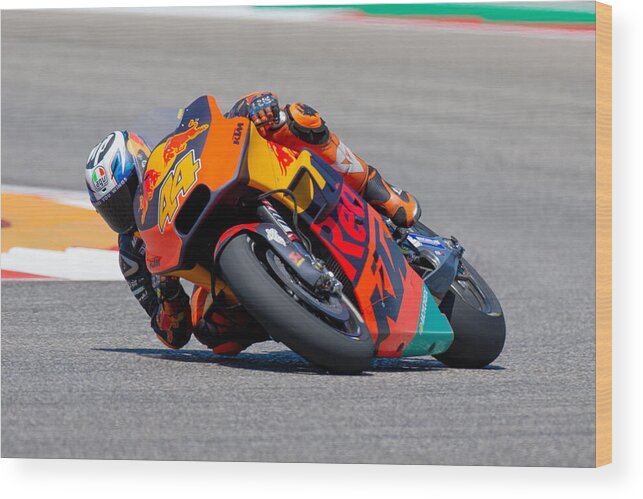 Curve Wood Print featuring the photograph AUTO: APR 22 MotoGP - Grand Prix of the Americas #1 by Icon Sportswire