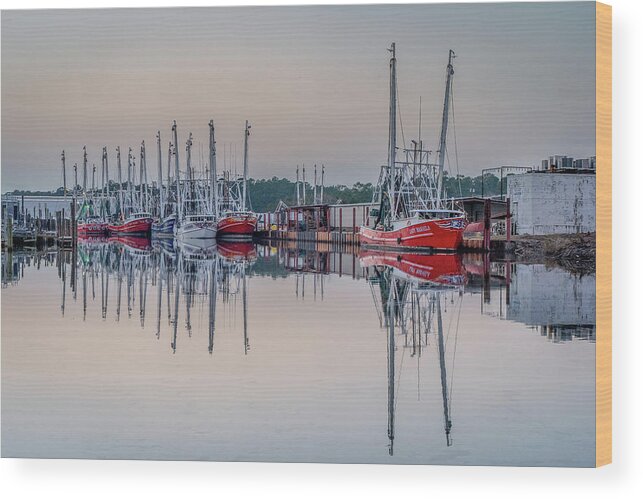 Bayou Wood Print featuring the photograph Bayou Sunset, 2/9/21 #1 by Brad Boland