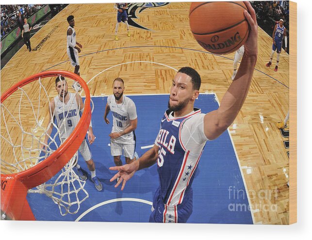 Nba Pro Basketball Wood Print featuring the photograph Ben Simmons by Fernando Medina