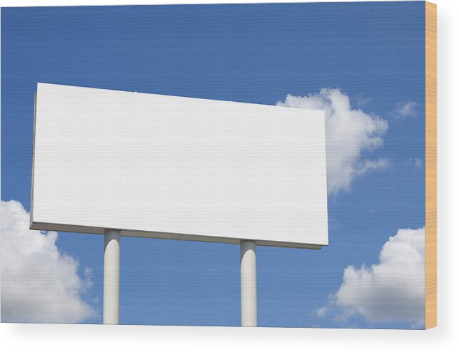 Empty Wood Print featuring the photograph Blank billboard #1 by Rob Atkins