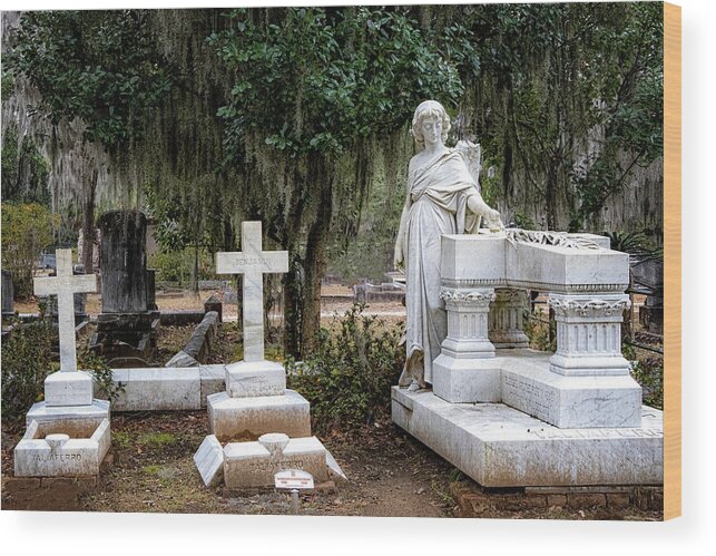 Marietta Georgia Wood Print featuring the photograph Bonaventure Cemetery #1 by Tom Singleton