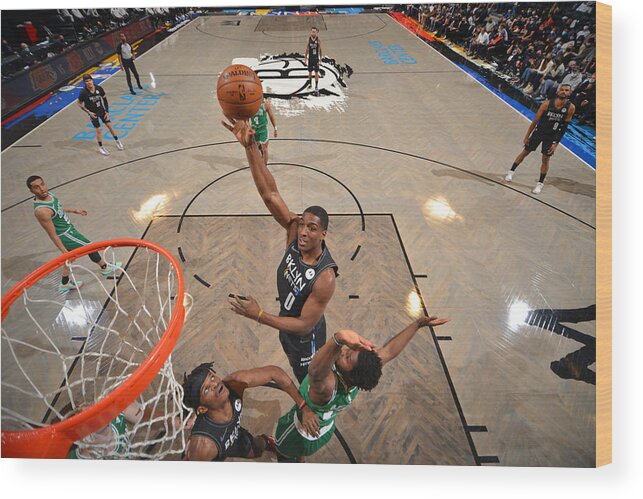 Nba Pro Basketball Wood Print featuring the photograph Boston Celtics v Brooklyn Nets - Game Two by Jesse D. Garrabrant