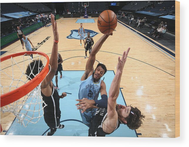 Nba Pro Basketball Wood Print featuring the photograph Brooklyn Nets v Memphis Grizzlies by Joe Murphy