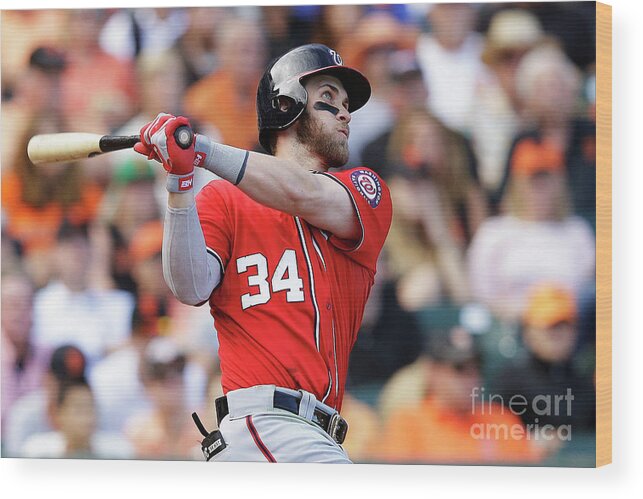 San Francisco Wood Print featuring the photograph Bryce Harper by Ezra Shaw