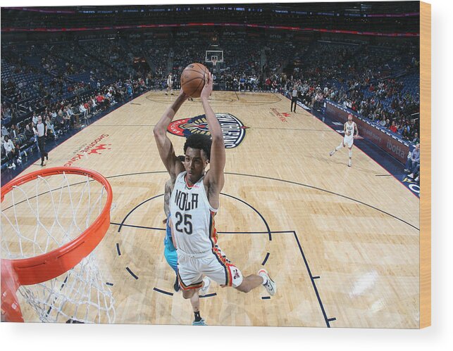Trey Murphy Iii Wood Print featuring the photograph Charlotte Hornets v New Orleans Pelicans by Layne Murdoch Jr.