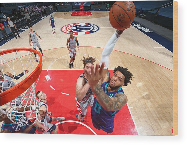 Miles Bridges Wood Print featuring the photograph Charlotte Hornets v Washington Wizards by Stephen Gosling