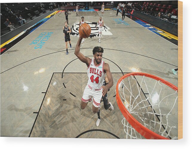 Patrick Williams Wood Print featuring the photograph Chicago Bulls v Brooklyn Nets by Nathaniel S. Butler