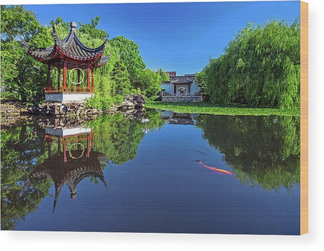 Alex Lyubar Wood Print featuring the photograph Classical Chinese Garden #1 by Alex Lyubar