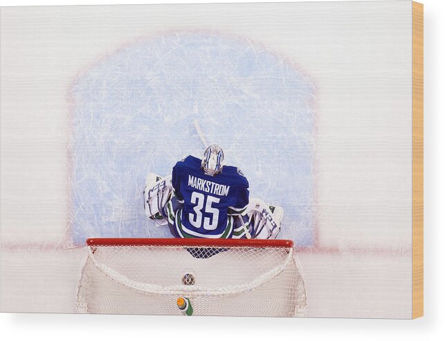 National Hockey League Wood Print featuring the photograph Colorado Avalanche v Vancouver Canucks #1 by Rich Lam